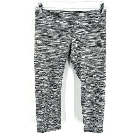 ALO Yoga Heather Gray Space Dye Cropped Capri Workout Leggings Size Small - Picture 1 of 4